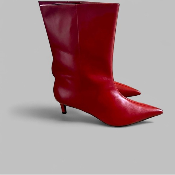 SEYCHELLES-Game Changer Red Leather Pointed-Toe Boots-size 7.5-new Retail $179 - Picture 6 of 8